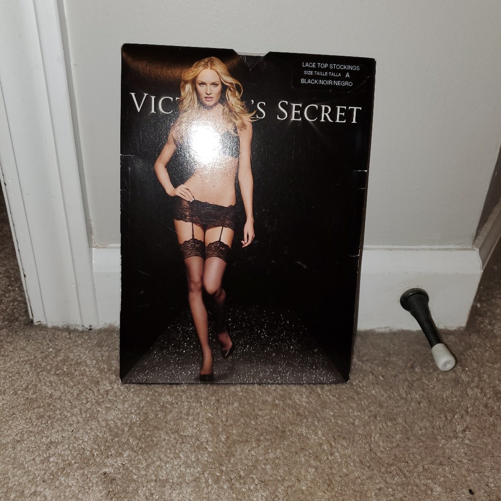 NWT Victoria's Secret Lace Top Stockings Size A